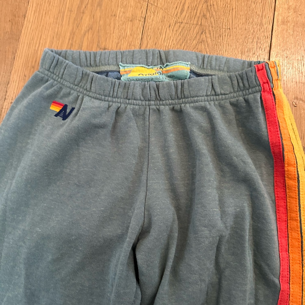 Aviator Nation Blue Sweatpants with Colorful Stripes - Picture 2 of 8